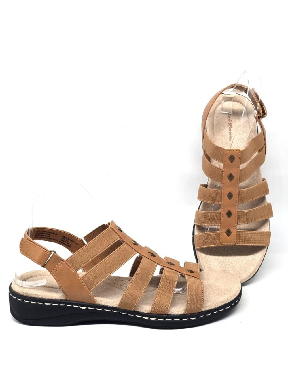 Croft & Barrow Peg Color Tan Elastic Stretch Straps Sandals Women's Size 9 New